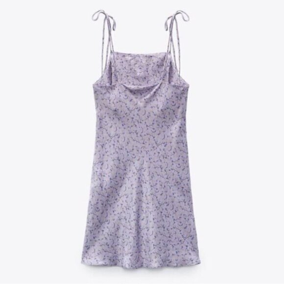 Zara Floral Satin Slip Mini Dress - Picture 6 of 10